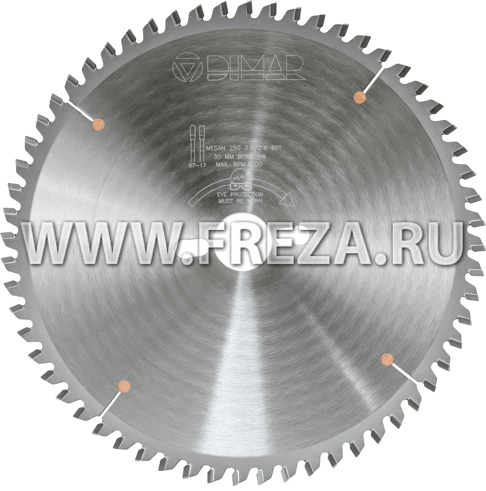 Пила Dimar 90250606 для алюминиевых листов D550x30x4,4 Z120 и литого алюминия