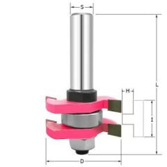 Фреза для шиповых соединений с подшипником Z=2 D=41x19.2x74 h=9.5 k=6.4 S=12 PROCUT 609211P