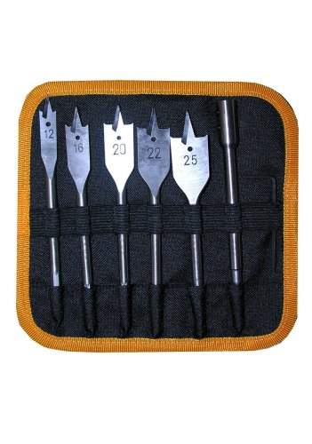 Набор сверл для дерева перовых, 12-25Х152 мм, 5 штук + 1 удлинитель 152 мм, сумка Энкор 19122