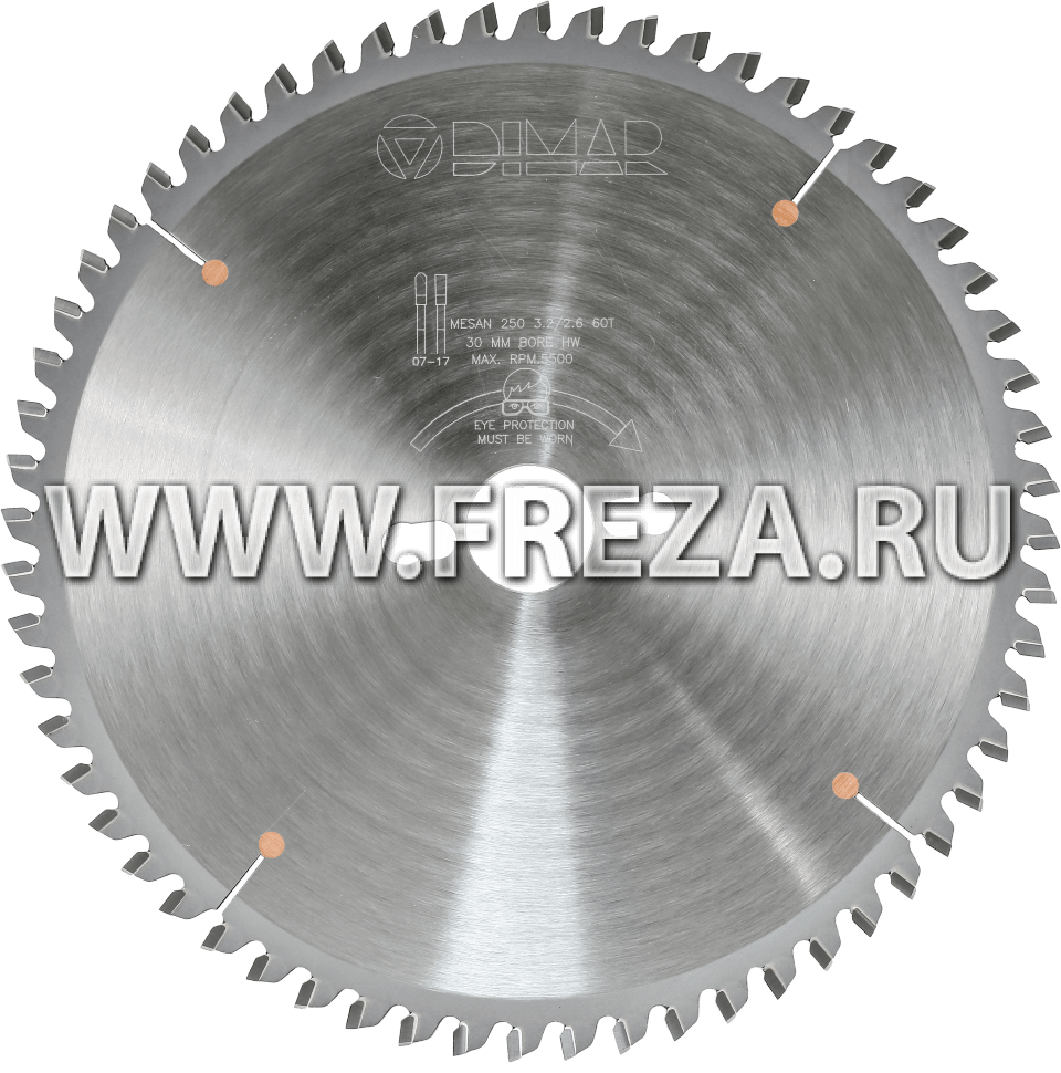 Пила Dimar 90256066 для алюминиевых листов D550x30x4,4 Z100 и литого алюминия