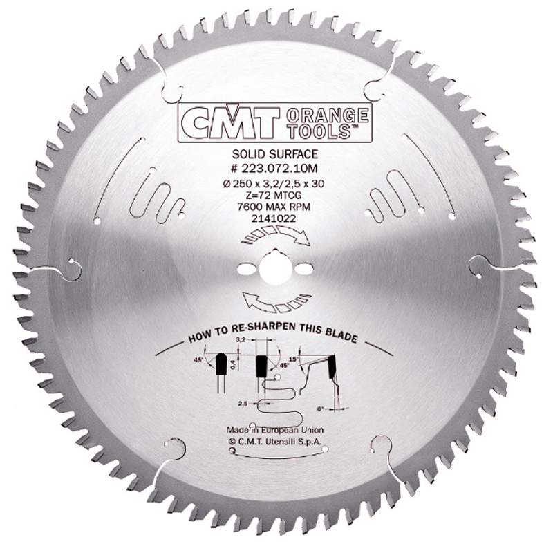 Диск пильный 250x30x3,2/2,5 0° MTCG Z=72 CMT 223.072.10M
