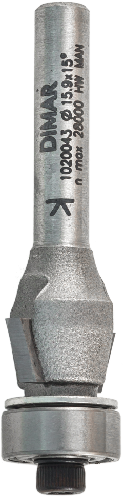 Фреза Dimar 1020043 фаска угловая 15° D15,9x6,3 L53 подшипник, хвостовик 6