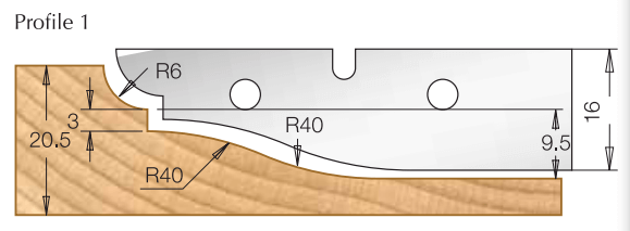 Нож Dimar 3108539 твердый сплав Profile1,60x16x2