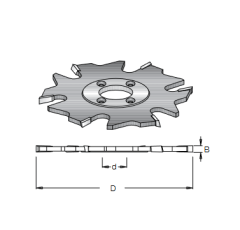 Фреза WPW NBC6020 ламельная Z6 D100 паз 4мм посадка 22 мм крепление винтами