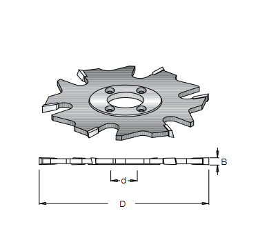 Фреза WPW NBC6020 ламельная Z6 D100 паз 4мм посадка 22 мм крепление винтами