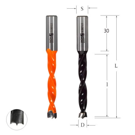 Сверло присадочное глухое для ЛДСП 10х85х10/30 левое Woodwork/Вудворк 373.100.L