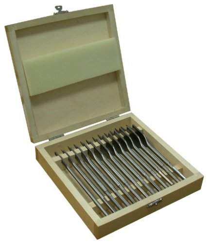 Набор сверл для дерева перовых, 6-25Х152 мм, 13 штук, деревянная коробка Энкор 19117