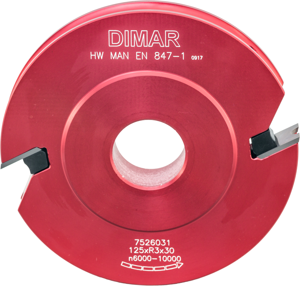 Фреза насадная Dimar 7526031 пол диаметра радиус 3мм D125x15 Z2 сменные ножи посадка 30