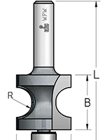 Фреза WPW RF15912 катушка R15,9 D50,8 B50 с подшипником хвостовик 12