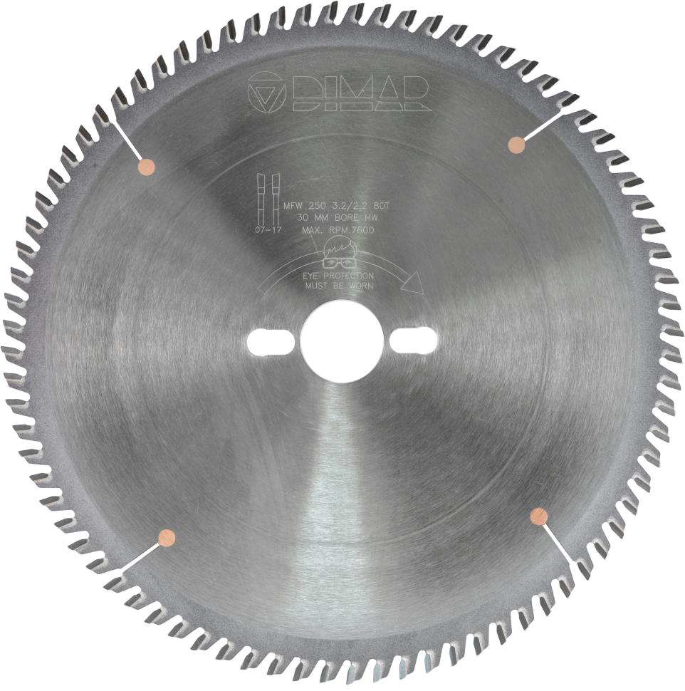 Пила Dimar 90105706  поперечный рез D250x30x3,2 Z80