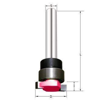 Фреза "нижний паз" (верхний подшипник) Z=2 D=15.88x3.175x41 S=6 (подш. 12.7мм) PROCUT 180209-1P