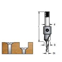 Зенковка оправка WPW ACK5007D коническая правая с HSS сверлом 5 мм D12,7 L60