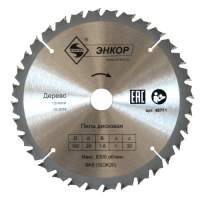 Диск пильный по дереву ф250х32 z40 тонкий Энкор 48784
