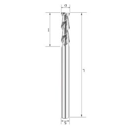 Фреза спиральная по алюминию Z2 D=3x15x60 S=4 Rotis 138.031560AL
