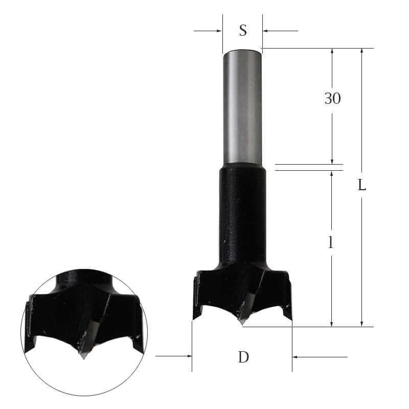 Сверло присадочное для ЛДСП чашечное 35х70х10 левое Woodwork 369.350.L