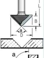 Фреза WPW VG90273 паз V для гибки гипсокартона на 90 гр. D26 B12,7 хвостовик 6
