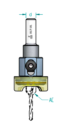 Ограничитель адаптер универсальный WPW TACP806 БЕЗ ЦАРАПИН для зенковок с хвостовиком 8 мм оправка хвостовик 9,5