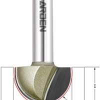 Фреза пазовая полукруг (чаша) Z=2 R=6.35 D=12.7x9.5x54 S=12 ARDEN 203210