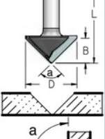 Фреза WPW VG90275 паз V для гибки гипсокартона на 90 гр. D26 B12,7 хвостовик 8