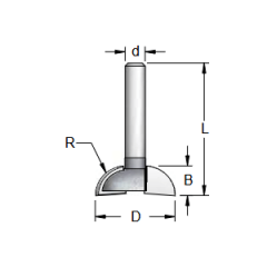 Фреза WPW RO10003 интегрированная ручка на пласти R9,5 D26 B9,5 хвостовик 6
