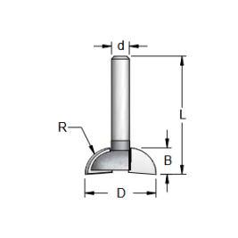 Фреза WPW RO10003 интегрированная ручка на пласти R9,5 D26 B9,5 хвостовик 6