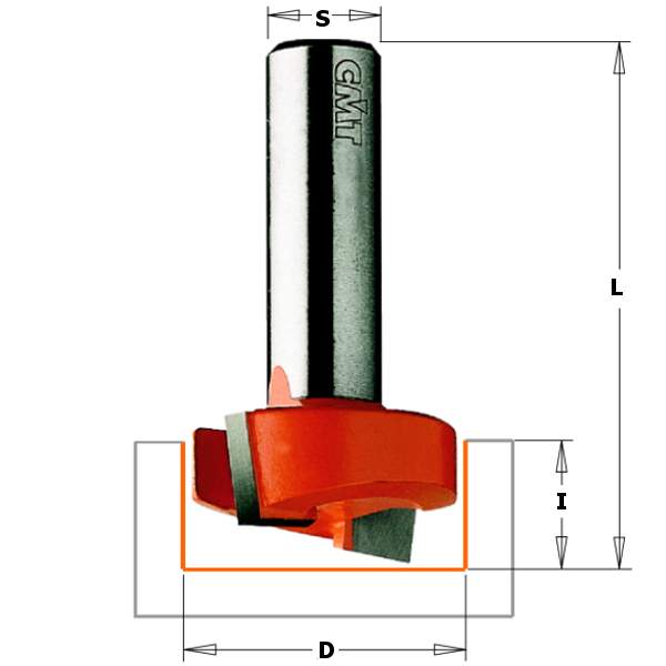 СМТ Фреза пазовая (Петли) (бреющий угол) S=12,7 D=38,1x16x70 852.504.11