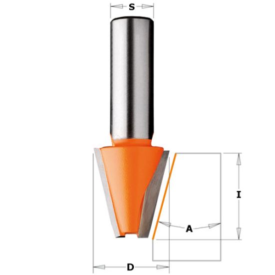 СМТ Фреза по иск.камню фаска 15гр. S=12 D=9,5/23x25,4 (L1- мм, L2-25.4 мм, D1-23 мм, D2-12 мм)