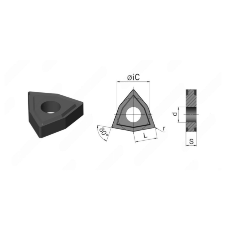 Пластина токарная MetalCraft для точения WNMG080408-GM-HR8225