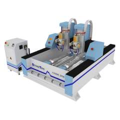 Фрезерный станок ЧПУ StoneTec 1325R 2FM — два шпинделя и поворотных устройства для обработки камня