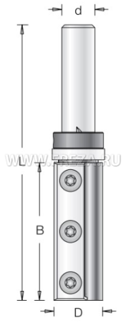 Фреза Dimar 1073915 копировальная D19x20 L61,5 Z2 сменные ножи хвостовик 8 (L1-61.5 мм, L2-20 мм, D1-19 мм, D2-8 мм)