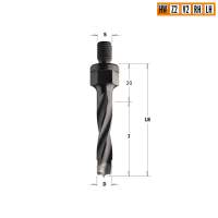 Сверло HW для присадочного станка 5x43x63 Z=2+2 S=M10 RH CMT 346.050.11