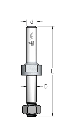 Оправка WPW NB06003 для нескольких фрез дисковых серии NB посадка M6 L60 гайка без подшипника и шайбы хвостовик 6