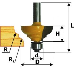 Фреза кром. калевочная ф33,4х15,9мм R6,4/4мм хв.8м Энкор 46261