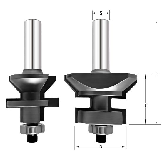 Фреза "Вагонка" (папа + мама) D=35x30x79 S=12 PROCUT 792.313530 (L1-79 мм, L2-30 мм, D1-50.8 мм, D2-12 мм)