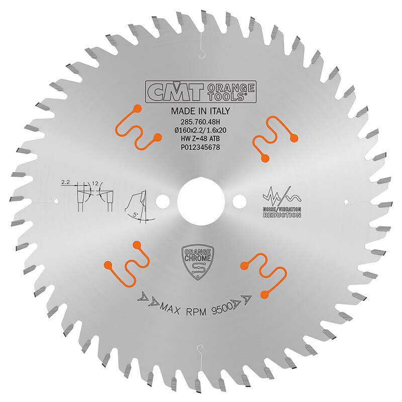 Диск пильный 160x20x2,2/1,6 12° ATB Z=48 CMT 285.760.48H