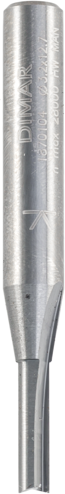 Фреза Dimar 1870104 пазовая  Z2 для пластика D3,15x12,7 L50 хвостовик 6,35