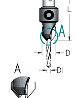 Зенковка оправка WPW AC03285S  коническая D12,7 со сверлом 3,2мм универсальная спираль S хвостовик 8