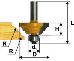 Фреза кром. калевочная ф33,3х13мм R4мм хв. 8мм Энкор 46268