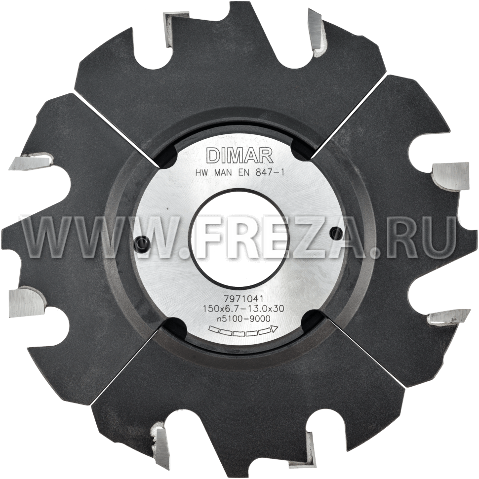 Фреза насадная Dimar 7971501 паз регулируемый 5,0-9,5x32мм D150 Z4+4 посадка 30