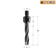 Сверло HW для присадочного станка 6x43x63 Z=2+2 S=M10 LH CMT 346.060.12