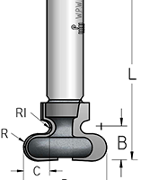 Фреза WPW RO38002 интегрированная ручка R5,5 D38 B14,5 хвостовик 12_S,RO38002