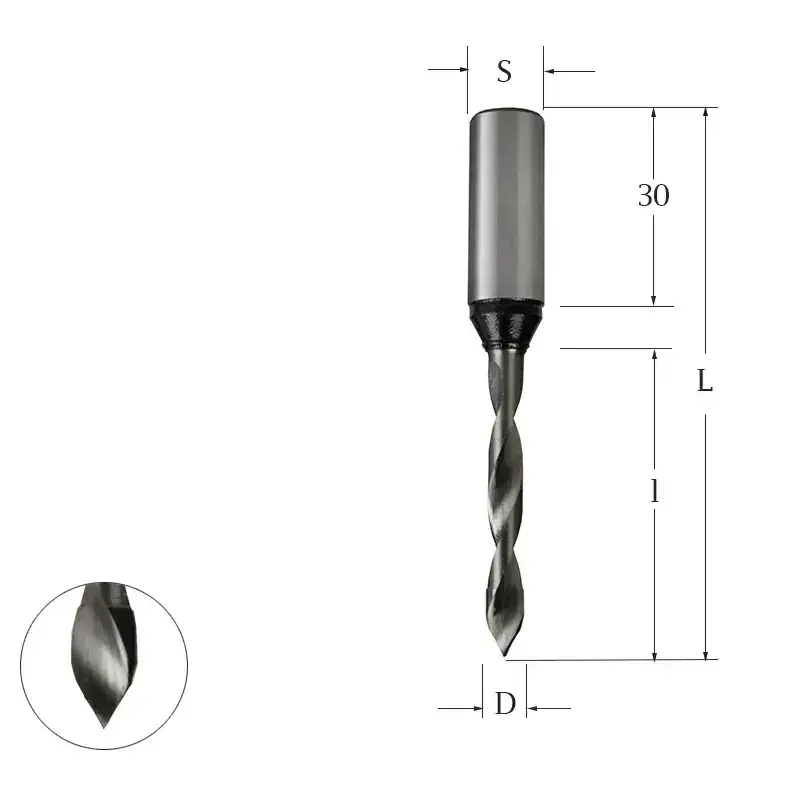 Сверло присадочное для ЛДСП сквозное монолитное 8х70х10 левое Woodwork 324.080.L
