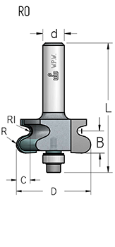 Фреза WPW RO70012 интегрированная ручка R5 D44 B12 подшипник хвостовик 12