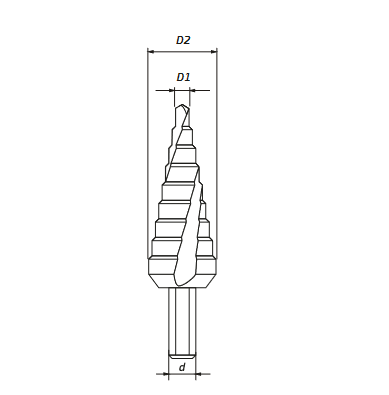 Набор из 3 шт ступенчатых сверл со спиральной канавкой 4-12, 4-20, 4-30 RODMIX 1500000030