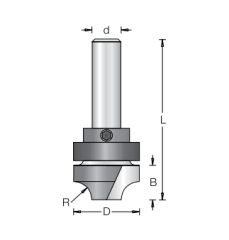 Фреза Dimar 1272063 радиусная V широкая R5 врезная D22x12 L55 хвостовик 6