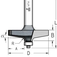 Фреза WPW RK04102 филенка прямая с загруглением R4 D61 B14 подшипник хвостовик 12