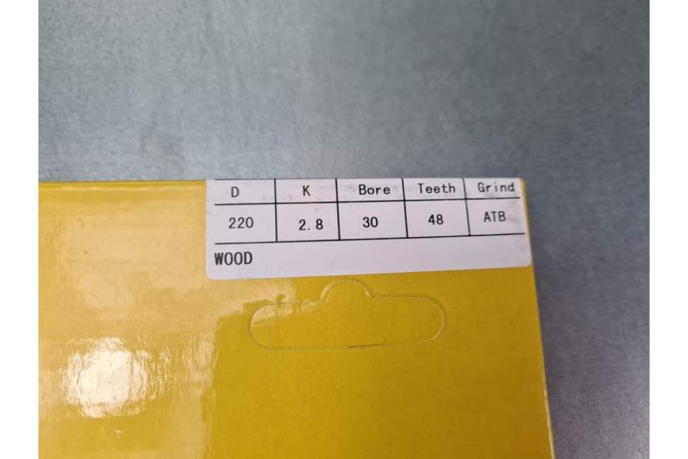 Пильный диск 220x30x2,8/1,8 Z=48 ATB 15° продольный/поперечный рез по древесине PROCUT 797.2203048