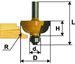 Фреза кром. калевочная ф31,8х15мм R7,9мм хв. 8мм Энкор 46292