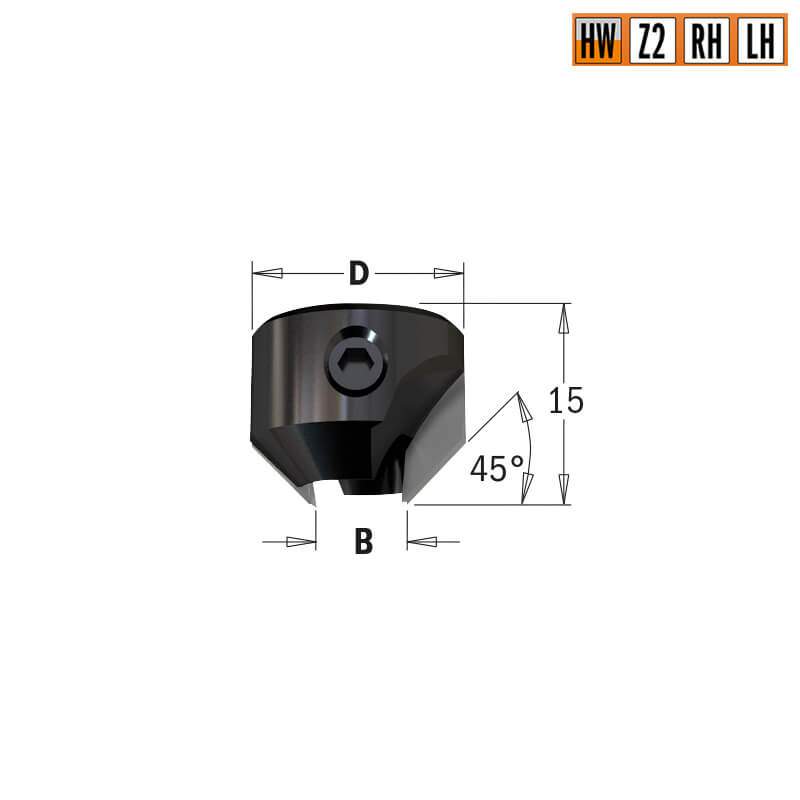 Зенкер для сверла TCT Z2 D=18 d=8 LH CMT 316.080.12