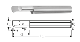 Инструмент для нарезания внутренней резьбы Micro100 ITM-087432 (L1-63 мм, L2-32 мм, D1-7.4 мм, D2-8 мм)